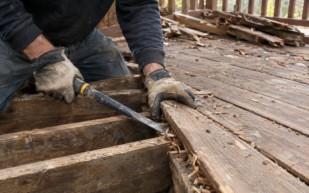 Deck demolition and removal contractor